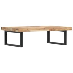 Berkfield Home Basin Shelf Wall Mounted Steel & Solid Wood Acacia in Brown - thumbnail 2