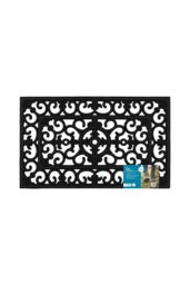JVL Lexi Wrought Iron Effect Rubber Doormat 45x75cm in Black - Size: 45 cm x 75 cm - thumbnail 6