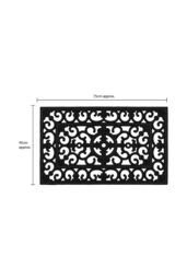 JVL Lexi Wrought Iron Effect Rubber Doormat 45x75cm in Black - Size: 45 cm x 75 cm - thumbnail 5