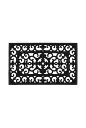 JVL Lexi Wrought Iron Effect Rubber Doormat 45x75cm in Black - Size: 45 cm x 75 cm - thumbnail 1