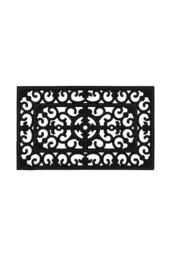JVL Lexi Wrought Iron Effect Rubber Doormat 45x75cm in Black - Size: 45 cm x 75 cm