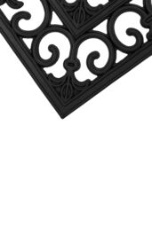 JVL Lexi Wrought Iron Effect Rubber Doormat 45x75cm in Black - Size: 45 cm x 75 cm - thumbnail 4