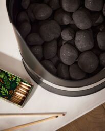 Dibor Black & Nickel Coal, Log, Kindling Bucket with Silver Three-Fold Firescreen - thumbnail 5