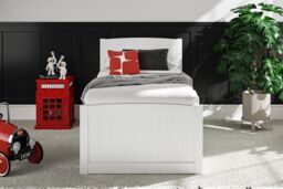 Time4sleep Maxistore 3 Door Black Wooden Storage Single Bed Frame in White - thumbnail 2
