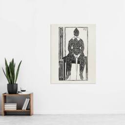 "Artery8 Harlequin Clown Portrait De Mesquita Wall Art Poster Print in White - Size: W12"" x H16""" - thumbnail 4