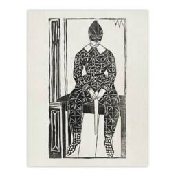 "Artery8 Harlequin Clown Portrait De Mesquita Wall Art Poster Print in White - Size: W12"" x H16""" - thumbnail 1