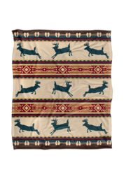 JQ Licensing Southwest Lodge Deer Silky Touch Super Soft Throw Blanket 152 X 127 cm in White - thumbnail 1