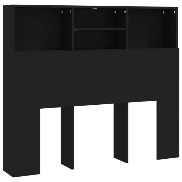 Berkfield Home Headboard Cabinet Black 120x19x103.5 cm - image 1
