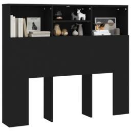Berkfield Home Headboard Cabinet Black 120x19x103.5 cm - thumbnail 4
