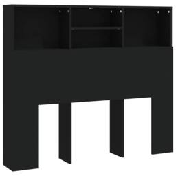 Berkfield Home Headboard Cabinet Black 120x19x103.5 cm - thumbnail 1
