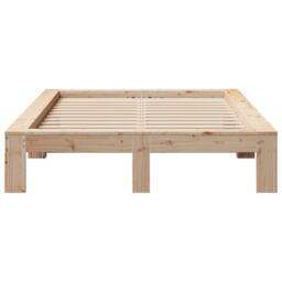 Berkfield Home Bed Frame without Mattress 120x190 cm Small Double Solid Wood Pine in Brown - thumbnail 4
