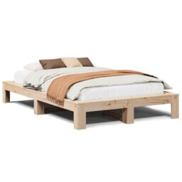 Berkfield Home Bed Frame without Mattress 120x190 cm Small Double Solid Wood Pine in Brown - thumbnail 2