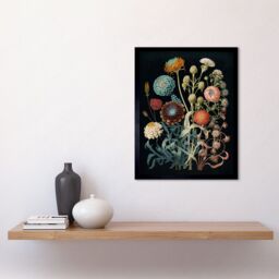 "Artery8 Wall Art Print Vintage Botanical Ernst Haeckel Style Plant Study Modern Watercolour Painting Art Framed - Size: W12"" x H16""" - thumbnail 2