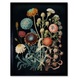 "Artery8 Wall Art Print Vintage Botanical Ernst Haeckel Style Plant Study Modern Watercolour Painting Art Framed - Size: W12"" x H16""" - thumbnail 1