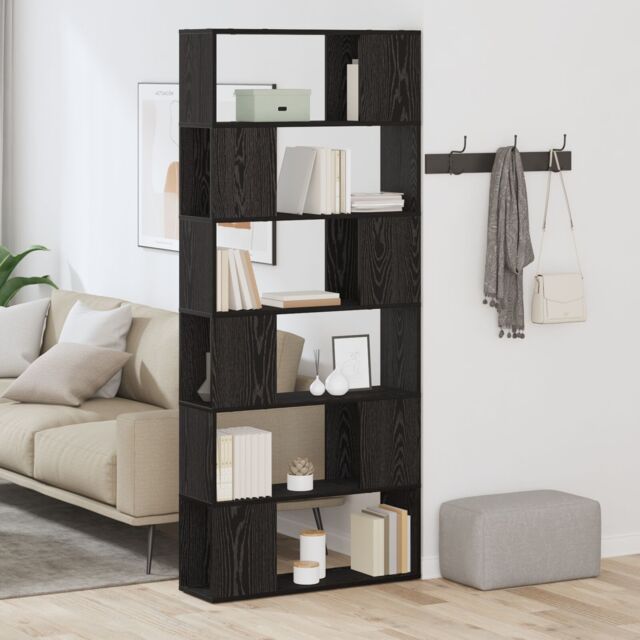 Berkfield Home Book Shelf Black Oak 80x24x186 cm Engineered Wood - Size: 80 x 24 x 186 cm - image 1