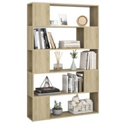 Berkfield Home Book Cabinet Room Divider Sonoma Oak 100x24x155 cm Engineered Wood in Brown - Size: 100 x 24 x 155 cm - thumbnail 6