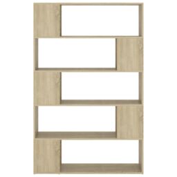 Berkfield Home Book Cabinet Room Divider Sonoma Oak 100x24x155 cm Engineered Wood in Brown - Size: 100 x 24 x 155 cm - thumbnail 3