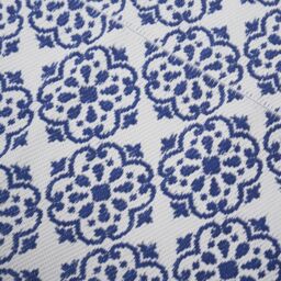 OHS Tiles Print Reversible Outdoor Garden Rug Waterproof Area Floor Mat in Blue - Size: 120 cm x 170 cm - thumbnail 6