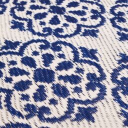 OHS Tiles Print Reversible Outdoor Garden Rug Waterproof Area Floor Mat in Blue - Size: 120 cm x 170 cm - thumbnail 4