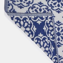 OHS Tiles Print Reversible Outdoor Garden Rug Waterproof Area Floor Mat in Blue - Size: 120 cm x 170 cm - thumbnail 7