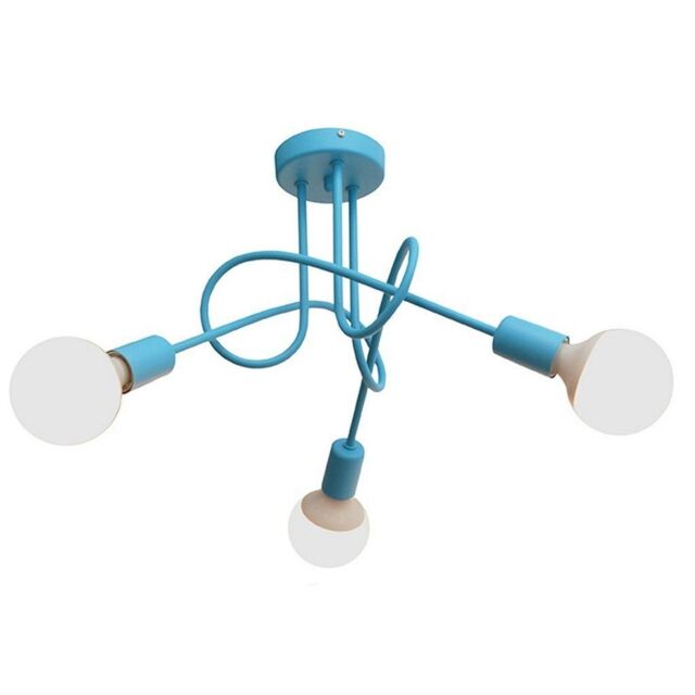 Netlighting Oxford Multi Arm Semi Flush Ceiling Light Turquoise 50cm