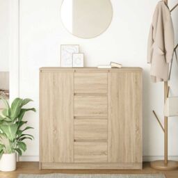 Berkfield Home Sideboard with Drawers Sonoma Oak 100.5x35x98.5 cm Engineered Wood in Brown - thumbnail 3