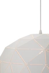 Orsina Medium White Dome Pendant Light, Geometric White Steel Ceiling Light With Clean Finish, Hanging Pendant Lamp - thumbnail 4