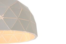 Orsina Medium White Dome Pendant Light, Geometric White Steel Ceiling Light With Clean Finish, Hanging Pendant Lamp - thumbnail 3