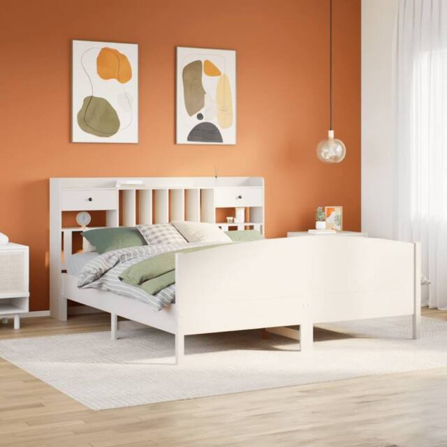 Berkfield Home Bed Frame w/Drawers Frame Concrete Grey 75x190 cm Small Single in White - Size: Super King - image 1