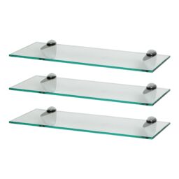 3x Glass Bathroom Shower Storage Shelves - 50cm