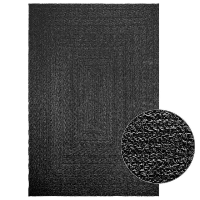 Berkfield Home Rug ZIZUR Anthracite 200x290 cm Jute Look Indoor & Outdoor - Size: Medium - image 1