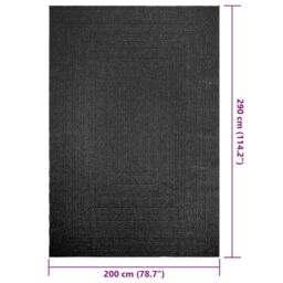 Berkfield Home Rug ZIZUR Anthracite 200x290 cm Jute Look Indoor & Outdoor - Size: Medium - thumbnail 9