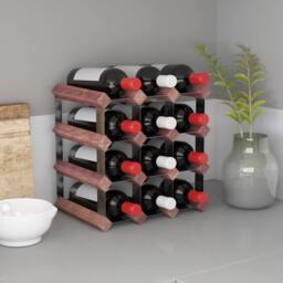 Berkfield Home Wine Rack for 12 Bottles Brown Solid Wood Pine