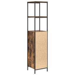 Berkfield Home Durable Bathroom Cabinet with Shelves Smoked Oak 36x35x165 cm in Brown - Size: 36 x 35 x 165 cm - thumbnail 8