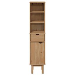 Berkfield Home Bathroom Cabinet OTTA 35x30x159 cm Solid Wood Pine in Brown - Size: 35 x 30 x 159 cm - thumbnail 4