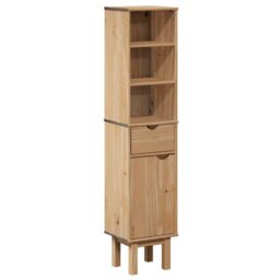 Berkfield Home Bathroom Cabinet OTTA 35x30x159 cm Solid Wood Pine in Brown - Size: 35 x 30 x 159 cm - thumbnail 2