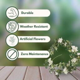 Marco Paul 180cm Hanging Garland with Fake Hydrangea - thumbnail 4
