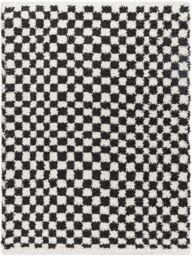 Livabliss Birmingham-Shaggy Black Grey Brown Checkboard Soft Plush Pile Living Rug - Size: 200 cm x 275 cm - thumbnail 2