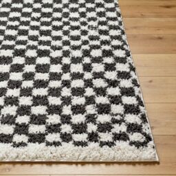 Livabliss Birmingham-Shaggy Black Grey Brown Checkboard Soft Plush Pile Living Rug - Size: 200 cm x 275 cm - thumbnail 5