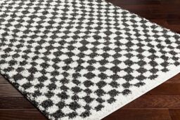 Livabliss Birmingham-Shaggy Black Grey Brown Checkboard Soft Plush Pile Living Rug - Size: 200 cm x 275 cm - thumbnail 6