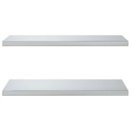 Berkfield Home Wall Shelves 2 pcs 75x40x3 cm Silver Stainless Steel - Size: 75 x 40 x 3 cm - thumbnail 5
