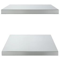 Berkfield Home Wall Shelves 2 pcs 75x40x3 cm Silver Stainless Steel - Size: 75 x 40 x 3 cm - thumbnail 6