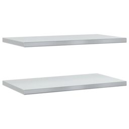 Berkfield Home Wall Shelves 2 pcs 75x40x3 cm Silver Stainless Steel - Size: 75 x 40 x 3 cm - thumbnail 2