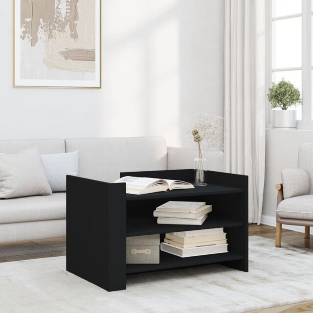 Berkfield Home Coffee Table Black 80x50x50 cm Engineered Wood - Size: 80 x 50 x 50 cm - image 1