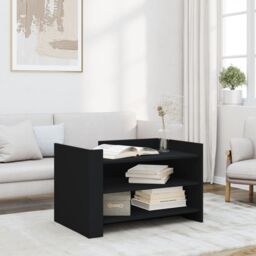 Berkfield Home Coffee Table Black 80x50x50 cm Engineered Wood - Size: 80 x 50 x 50 cm - thumbnail 1
