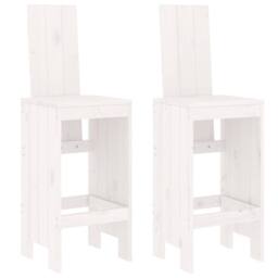 Berkfield Home Beautiful Bar Stools 2 pcs White 40x42x120 cm Solid Wood Pine - Size: 40 x 42 x 120 cm - thumbnail 3