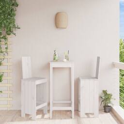 Berkfield Home Beautiful Bar Stools 2 pcs White 40x42x120 cm Solid Wood Pine - Size: 40 x 42 x 120 cm - thumbnail 2