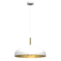 Milagro Lincoln White Pendant Lamp 45 cm Hand Made Scandi Style Gold Interior - thumbnail 6