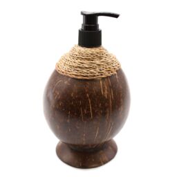 KDMD Natural Coconut Soap Dispenser - 300ml in Brown - thumbnail 2