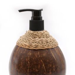 KDMD Natural Coconut Soap Dispenser - 300ml in Brown - thumbnail 4